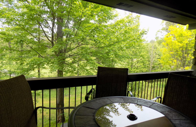 Guest balcony at Garland Lodge and Resort.