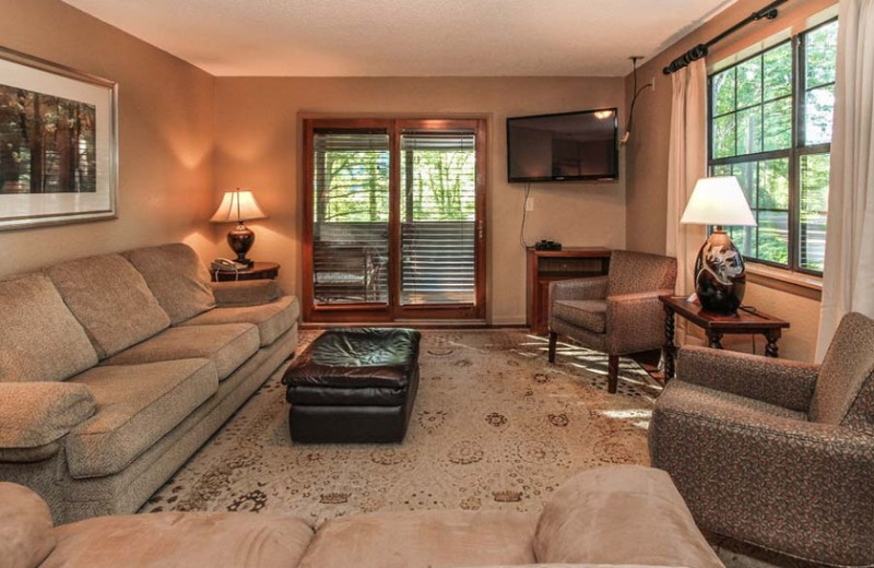 Cabin living room at Fontana Village Resort.