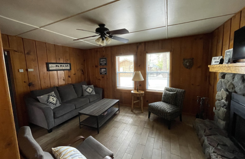 Cabin interior at Outpost Big Bear.