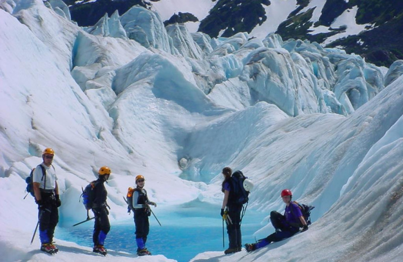 Ice climbing near A Pearson's Pond Luxury Suites and Adventures.