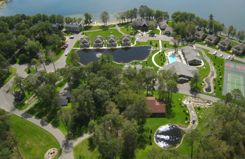Aerial view of Kavanaugh's Sylvan Lake Resort.
