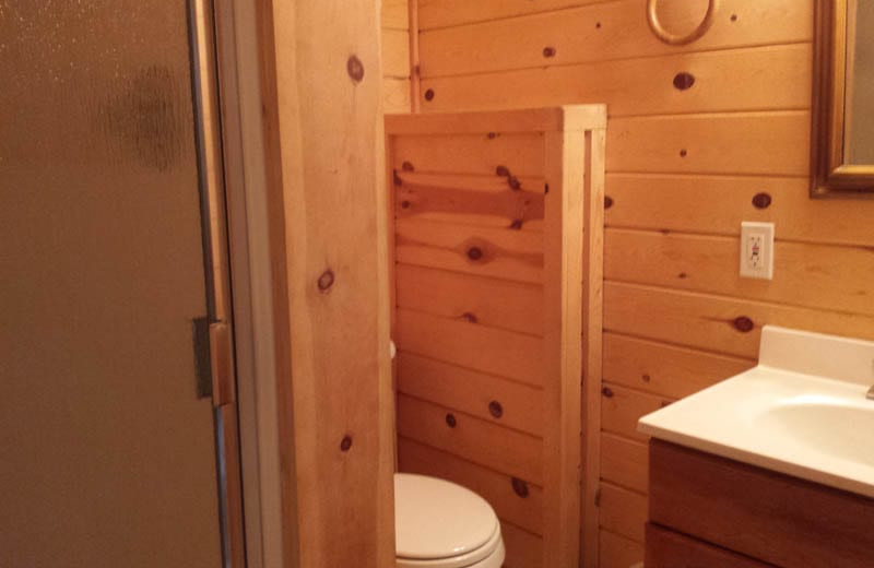 Cabin bathroom at Silver Beach Resort.
