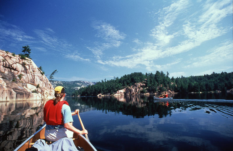 Canoeing at Killarney Mountain Lodge.