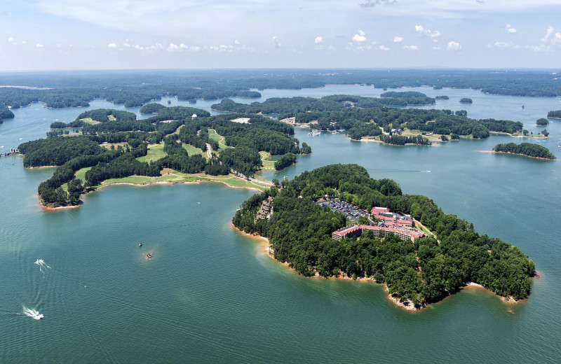 Aerial view of Lake Lanier Islands Resort.