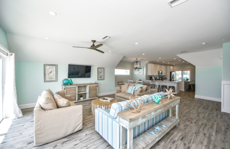 Rental living room at Siesta Key Luxury Rental Properties.