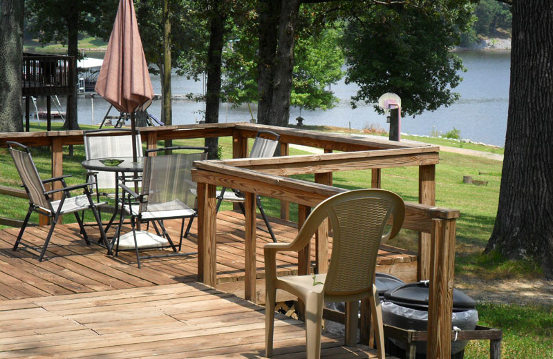 Cottage deck view at King Creek Resort & Marina.