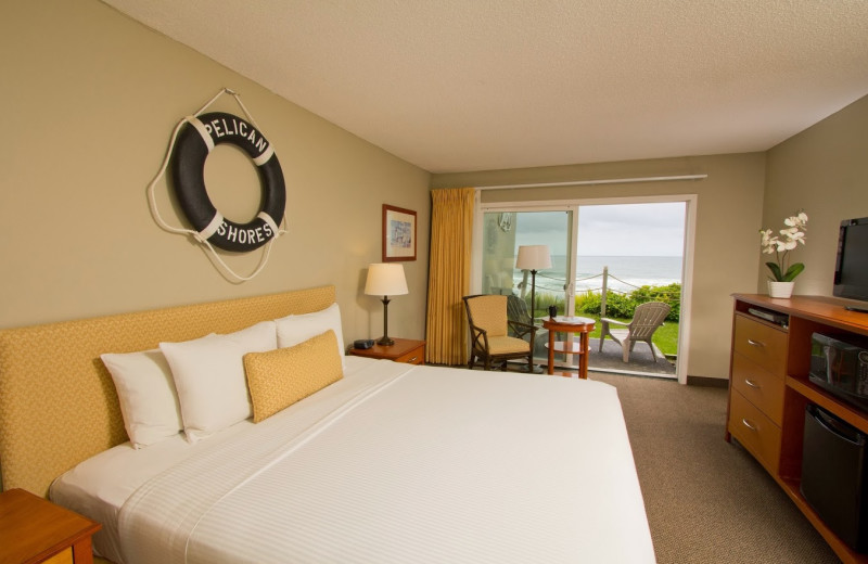 Guest room at Pelican Shores Inn.