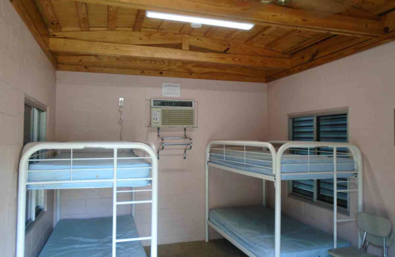 Cabin bunk beds at Inks Lake State Park.