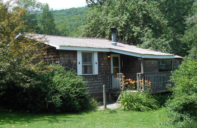 Cabin exterior at Cold Spring Lodge.