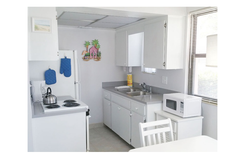 Guest kitchen at Gulf Winds Resort Condominiums.