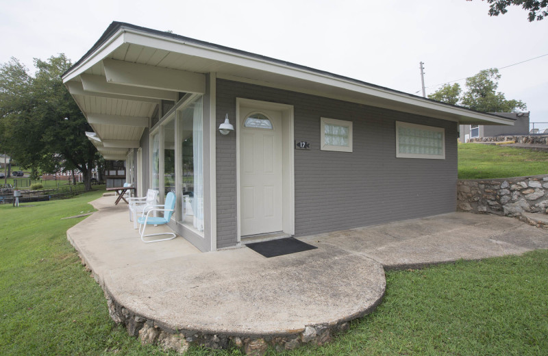 Cabin exterior at Bass Point Resort.