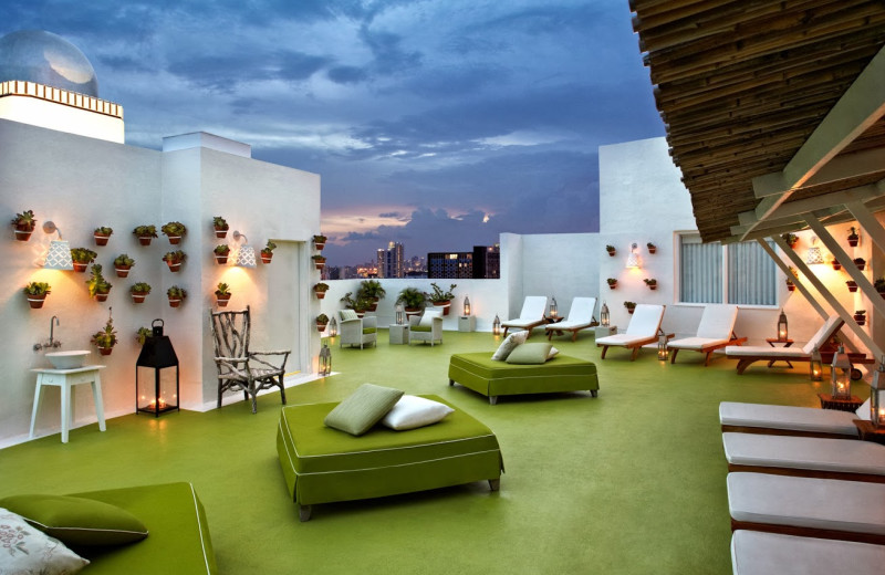 Outdoor lounge at Delano South Beach.