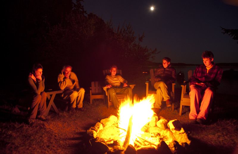 Bonfire at Pebble Cove Farm.