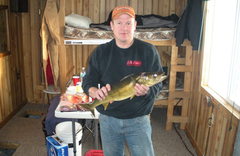 Ice fishing at Appeldoorn's Sunset Bay Resort.