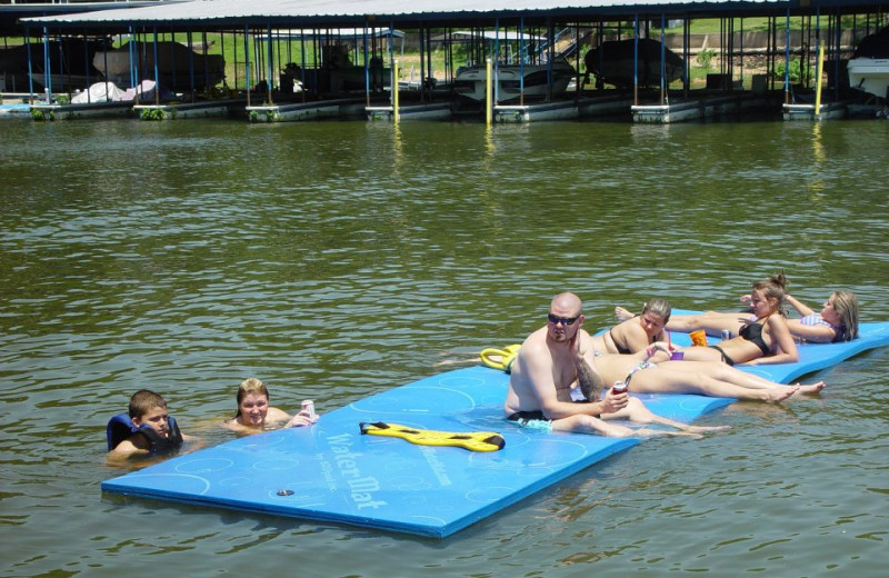 Floating mat at Paradise Cove Marine Resort.