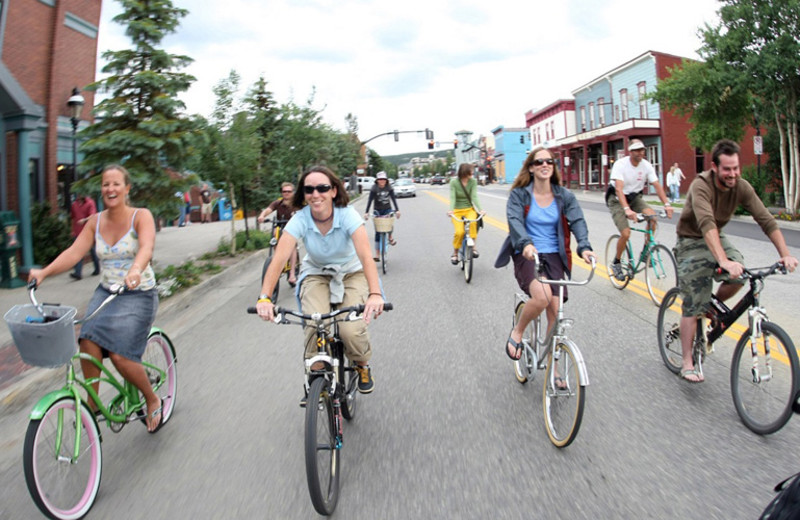 Biking in town at One Ski Hill Place.