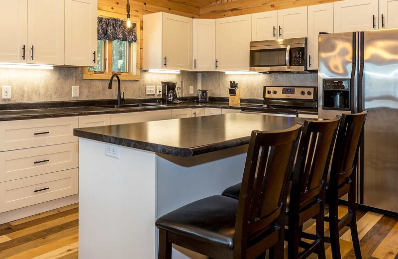 Cabin kitchen at Woman Lake Lodge.