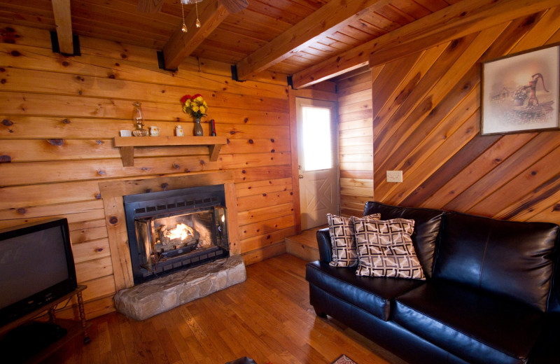 Cabin living room at Country Road Cabins.
