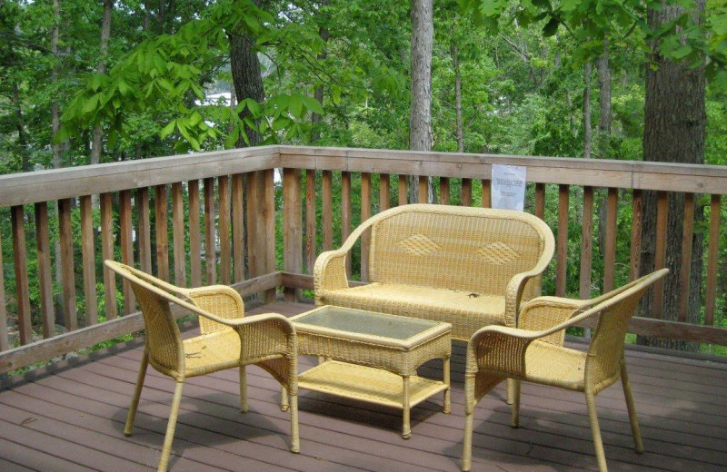 Guest deck at Rocky Branch Resort.