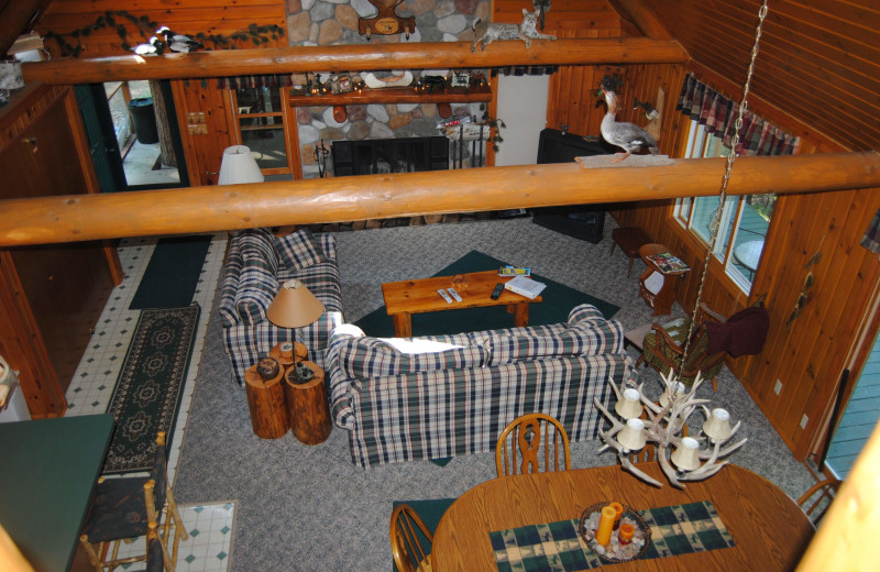 Cabin living room at The Estrold Resort.