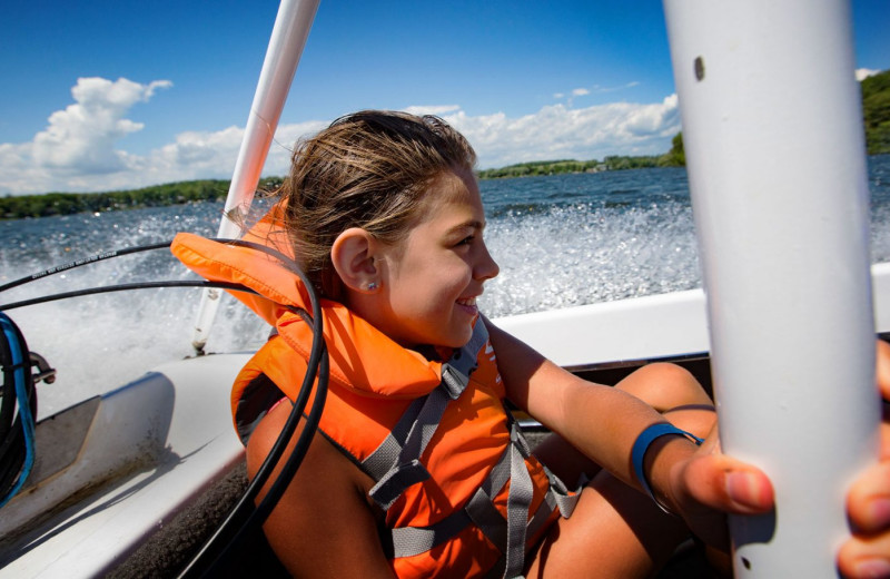 Boating at Elmhirst's Resort.