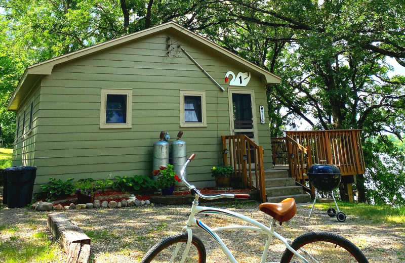 Cabin exterior at Swan Lake Resort.