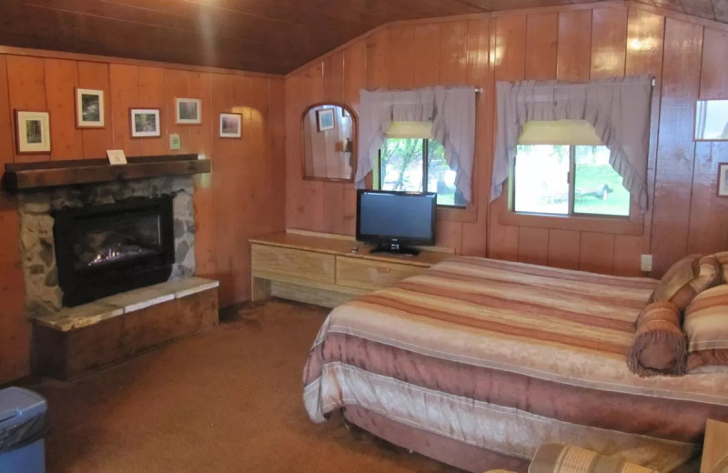 Cabin bedroom at Rain Forest Resort Village.