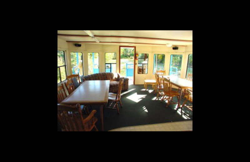 Boat interior at Floating Lodges.