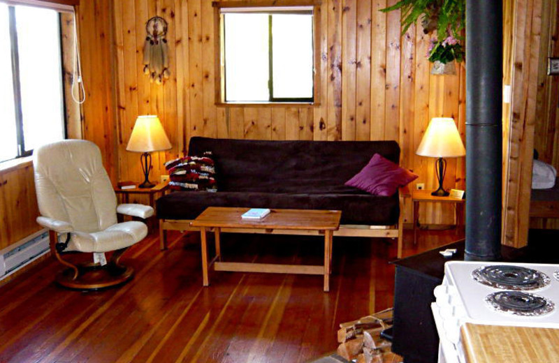 Cottage living room at West Beach Resort.