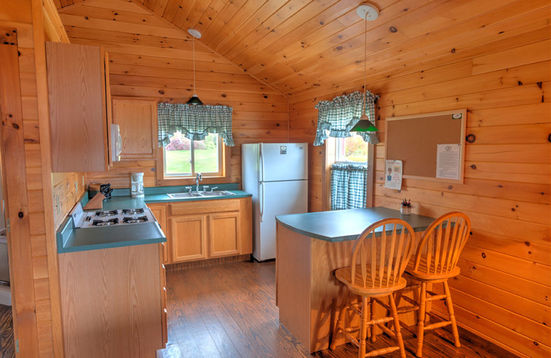 Meticulously clean country-style decorative lakeside cabin at Jackson's Lodge, Canaan, Vermont, Northeast Kingdom, The great North Woods.