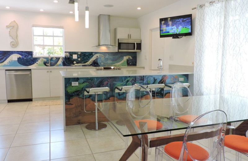 Rental kitchen at ValGal Vacation Rentals.