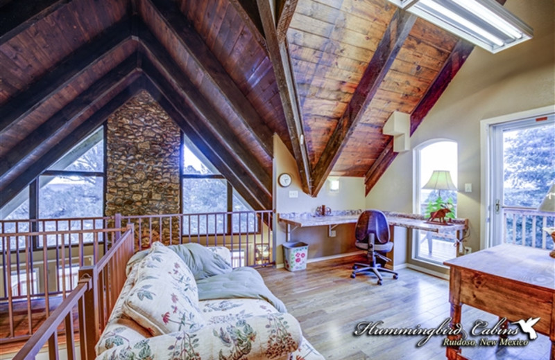 Lofted living area at Hummingbird Cabins - Holly House Vacation Rental