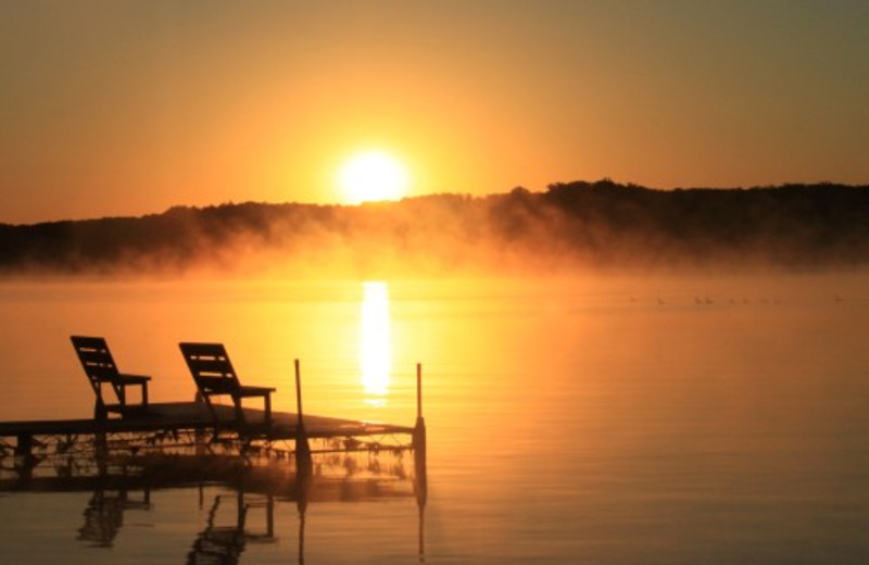 Sunset Over Lake at Janetski's Big Chetac Resort