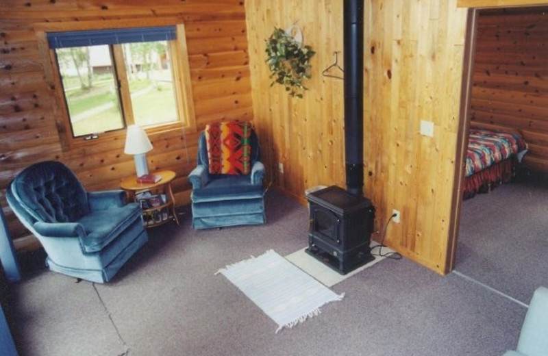 Fireplace view at Northwoods Lodge.