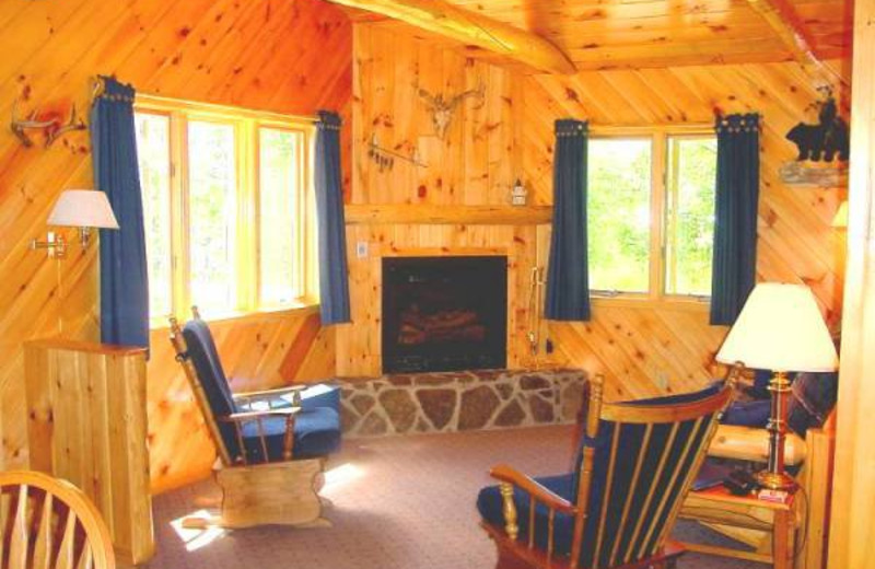 Fire place view at Golden Eagle Lodge.