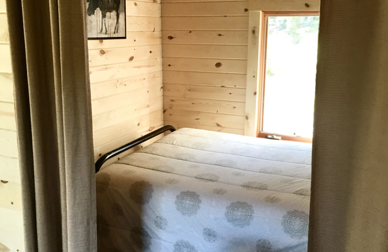 Guest bedroom at Lax Lake Resort.