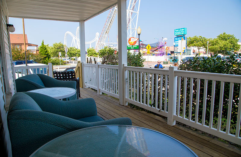 Cottage porch at Oceanic Motel Ocean City.