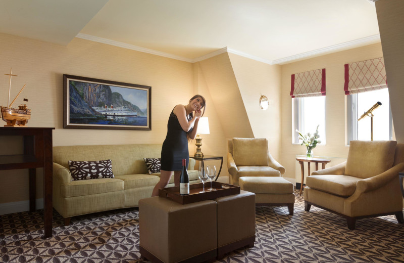 Guest room at Fairmont Le Manoir Richelieu.