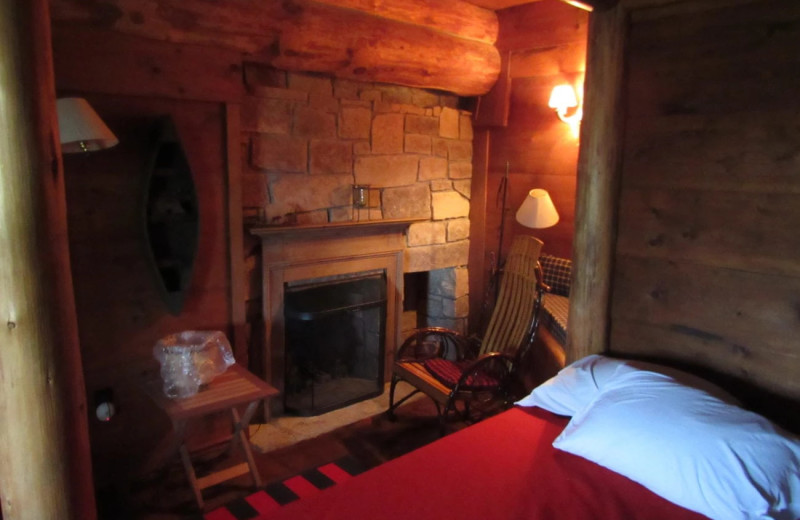 Cabin bedroom at Drummond Island Resort and Conference Center.