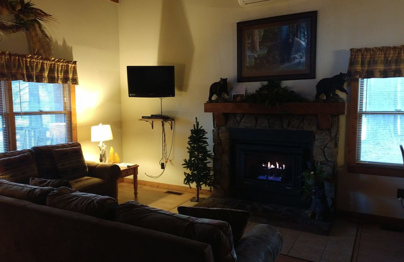 Cabin living room at Springmaid Mountain.