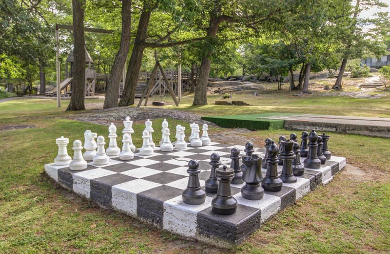 Giant chess at Delawana Resort.