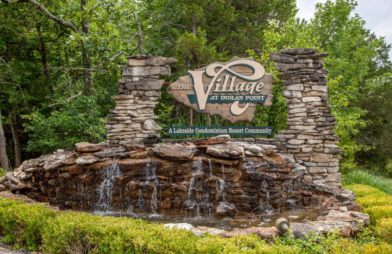 Sign at The Village At Indian Point Resort and Conference Center.