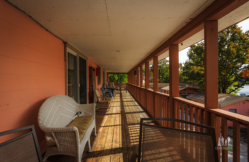 Cabin deck at Kon Tiki Resort.