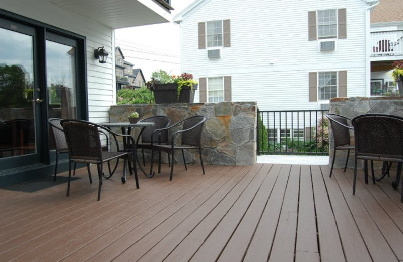 Guest patio at Sea Rose Suites.