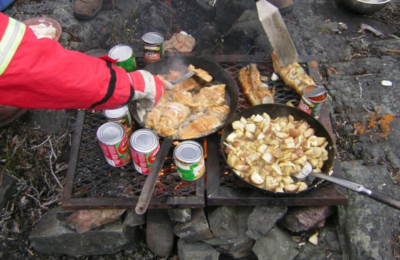 Dining at Plummer's Arctic Fishing Lodges.