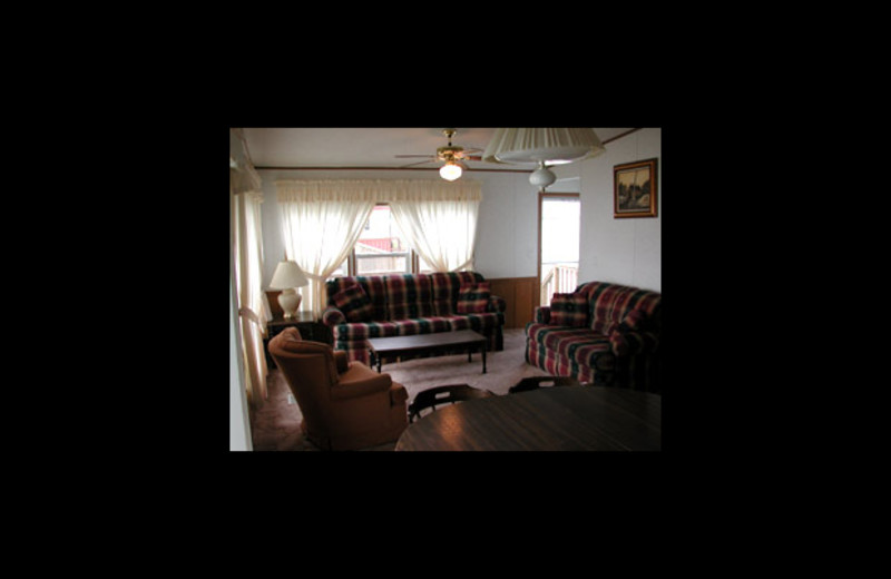 Cabin living room at Horseshoe Resort.