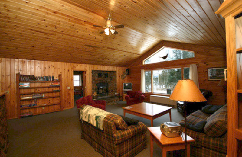 Cabin living room at Gunflint Lodge.