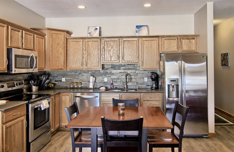 Guest kitchen at Hawk's Eye Golf Resort.