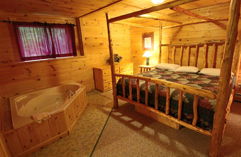 Cabin bedroom at Northern Outdoors.