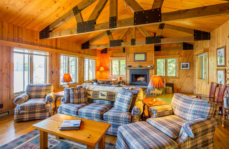 Cabin living room at Ludlow's Island Resort.